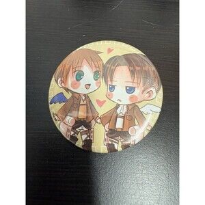 Eren Jaeger Levi Ackerman Attack On Titan Manga Pin Button Tie Tack Lapel